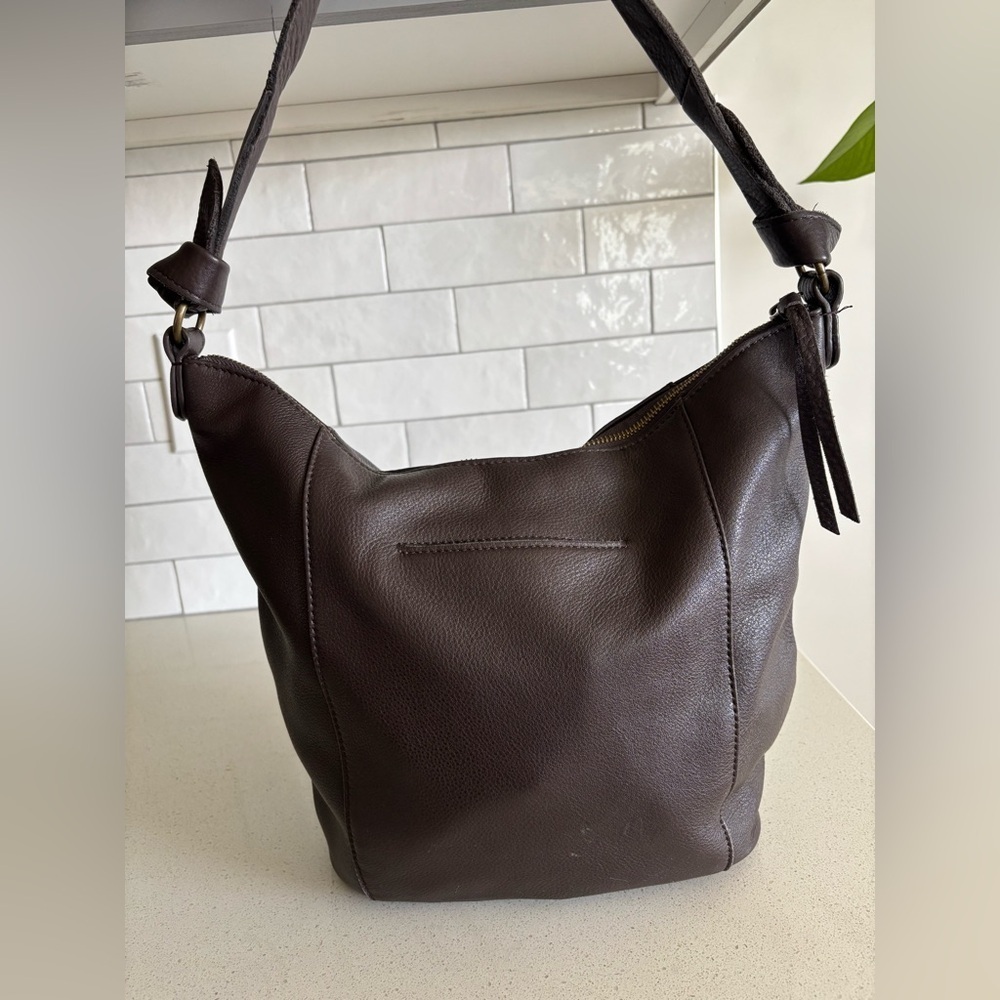 ELLIOTT LUCCA NEW BROWN GENUINE LEATHER TOTE SHOULDER BAG PURSE HANDBAG - Picture 4 of 10
